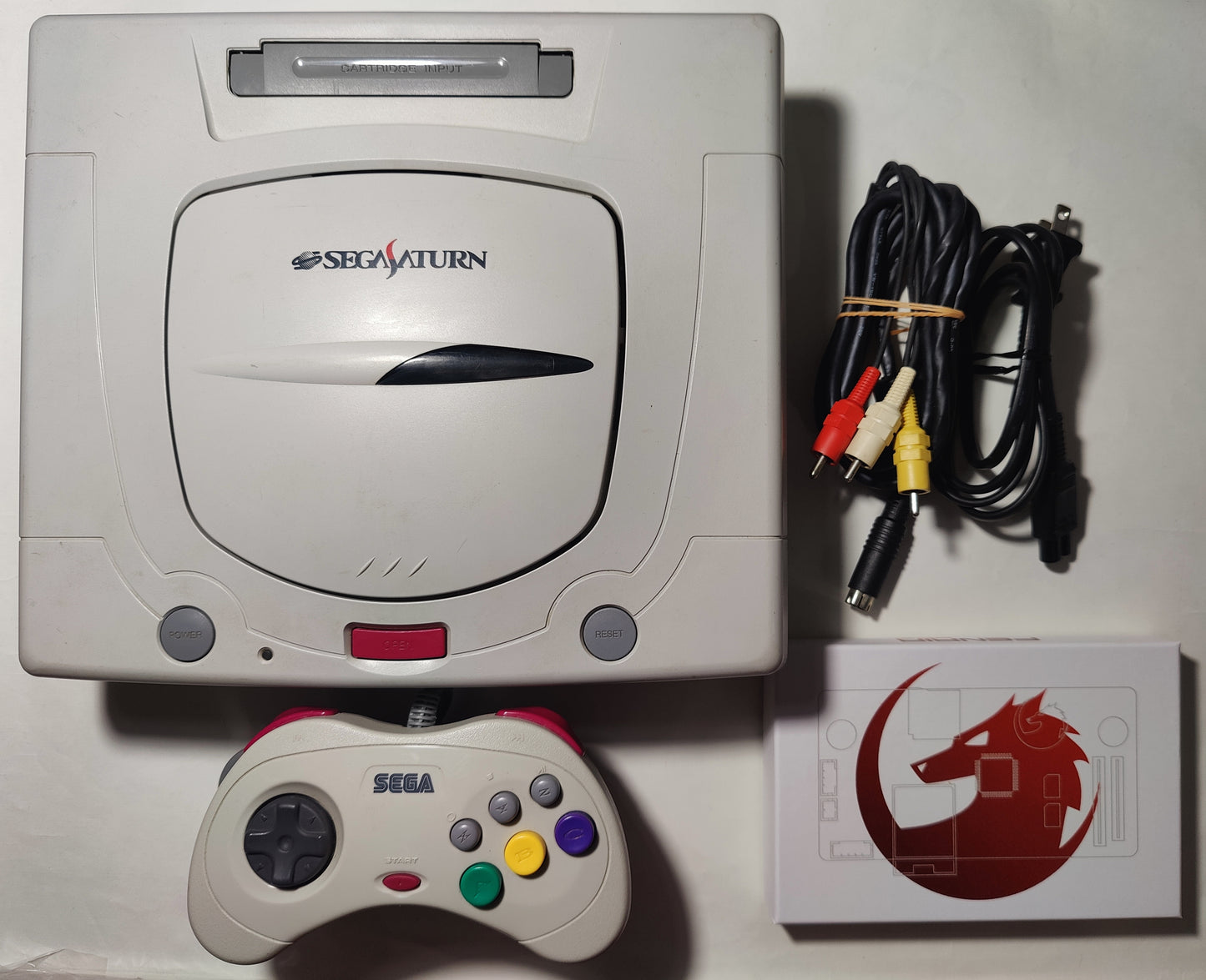 Sega Saturn with Fenrir + 256GB MicroSD White #65