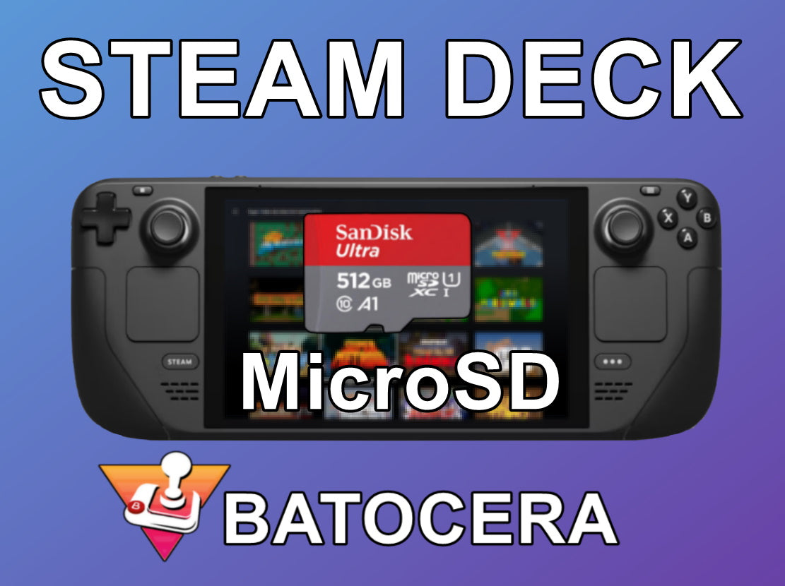 Steam Deck Batocera Emulation Station 512GB MicroSD Plug & Play Preconfigured (LCD)