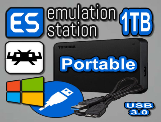 Portable Emulationstation| RetroArch (1TB) (14,000+Titles) - Plug & Play | Windows PC