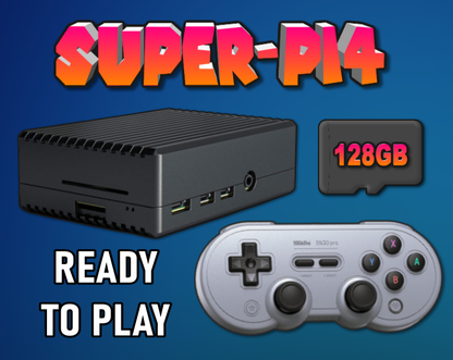 Super-Pi4  (128GB) - 12,000 Retro Classics | 8Bitdo Sn30 Pro controller